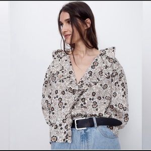 Zara floral blouse